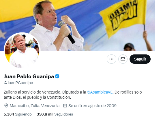 TWITTERAZO: @JuanPGuanipa «300 presos políticos venezolanos siguen en los calabozos de la dictadura»