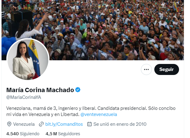 TWITTERAZO: @MariaCorinaYA «Si el candidato lo escoge Maduro no son elecciones»