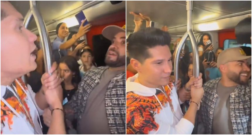 Chyno y Nacho sorprendieron cantando en el Metro de Caracas