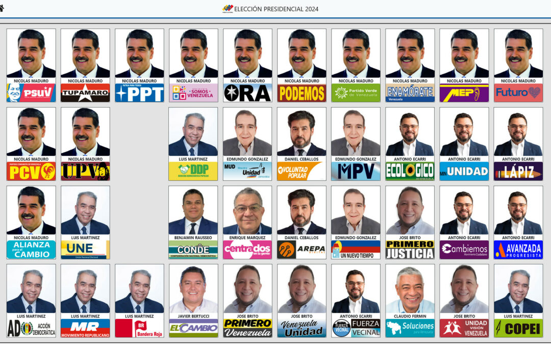 CNE publica tarjetón oficial con 10 candidatos para elecciones presidenciales